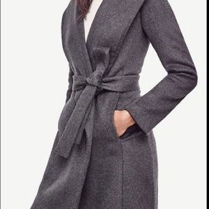 Ann Taylor Double Faced Charcoal Grey Wrap Coat - Small